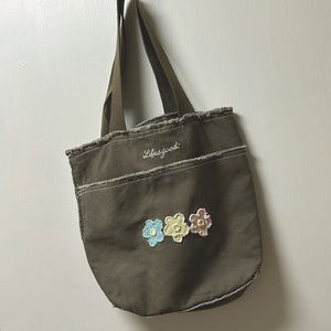 Life is Good Canvas Shoulder Tote Bag